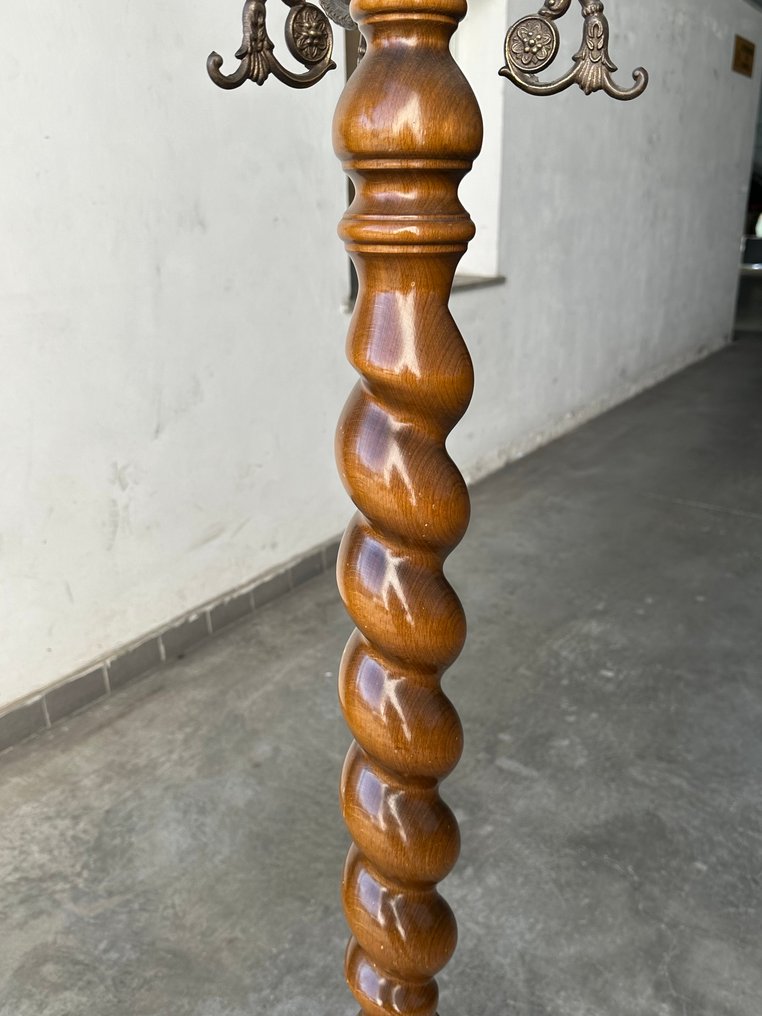 Coat rack - Wood, Brass, Alabaster - coat rack #3.2