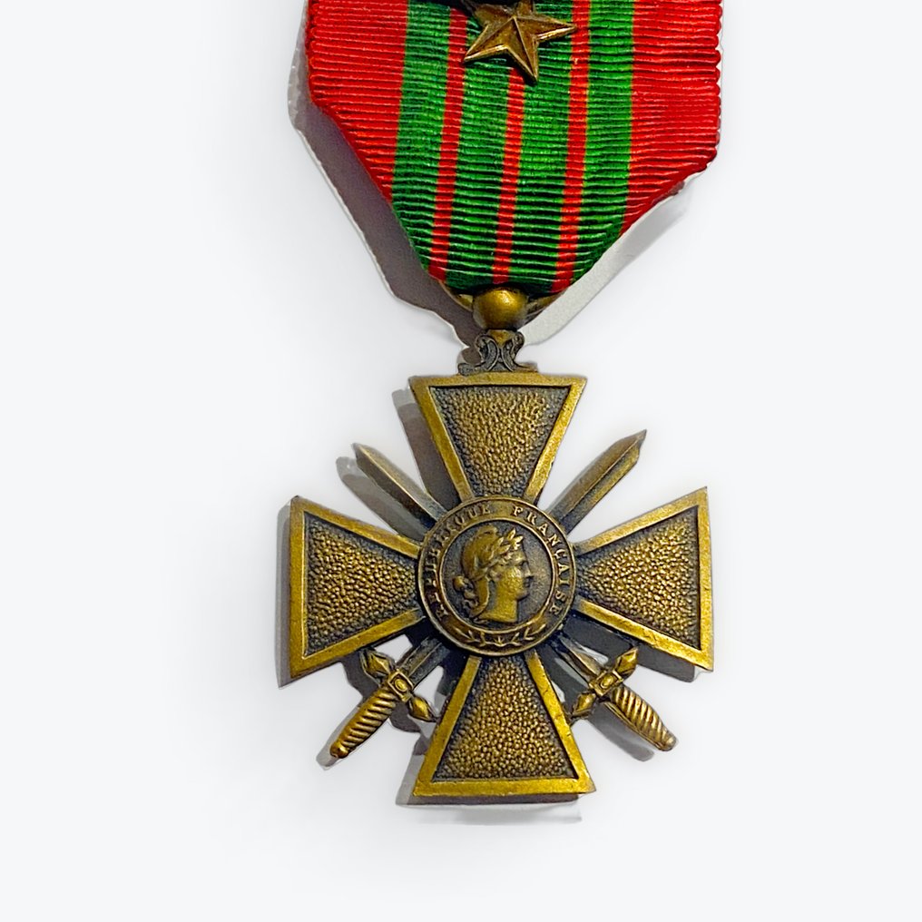 法國 - 軍功章 - 1939年战争十字勋章，特殊警察版本，附有引用和徽章 #1.0