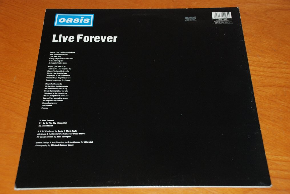 Oasis - LIVE FOREVER - 12" single - LP - Prima stampa - 1994 #2.1