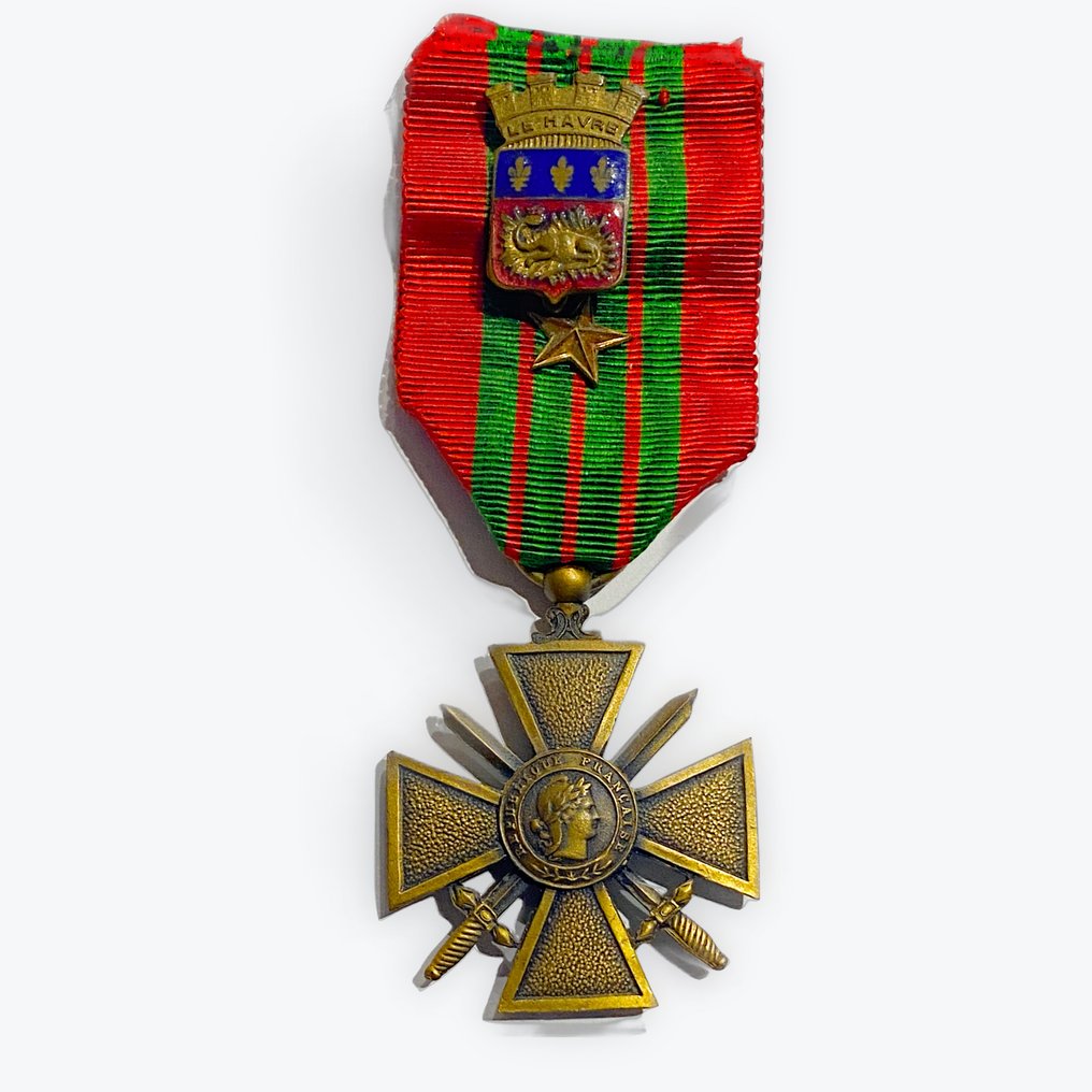 法國 - 軍功章 - 1939年战争十字勋章，特殊警察版本，附有引用和徽章 #1.0