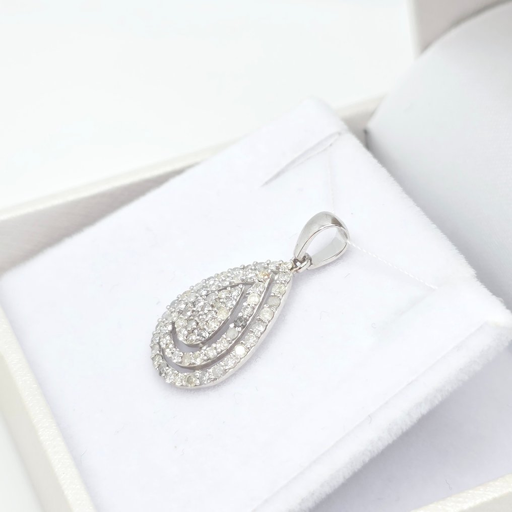 Nincs minimálár - Függő - 14 kt. Fehér arany -  0.66ct. tw. Gyémánt (Természetes)  #3.2