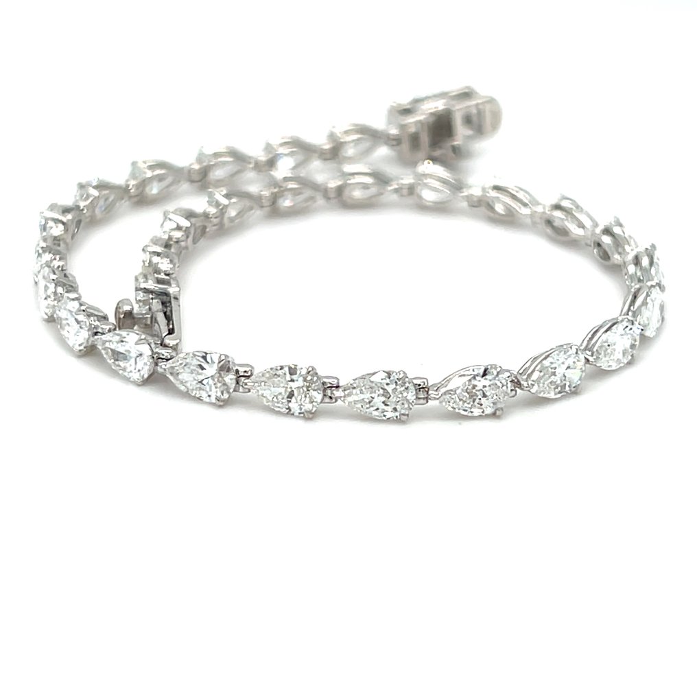 Βραχιόλι - 14 καράτια Λευκός χρυσός - 7.07ct. tw. Διαμάντι (Εργαστηριακής καλλιέργειας) #1.0