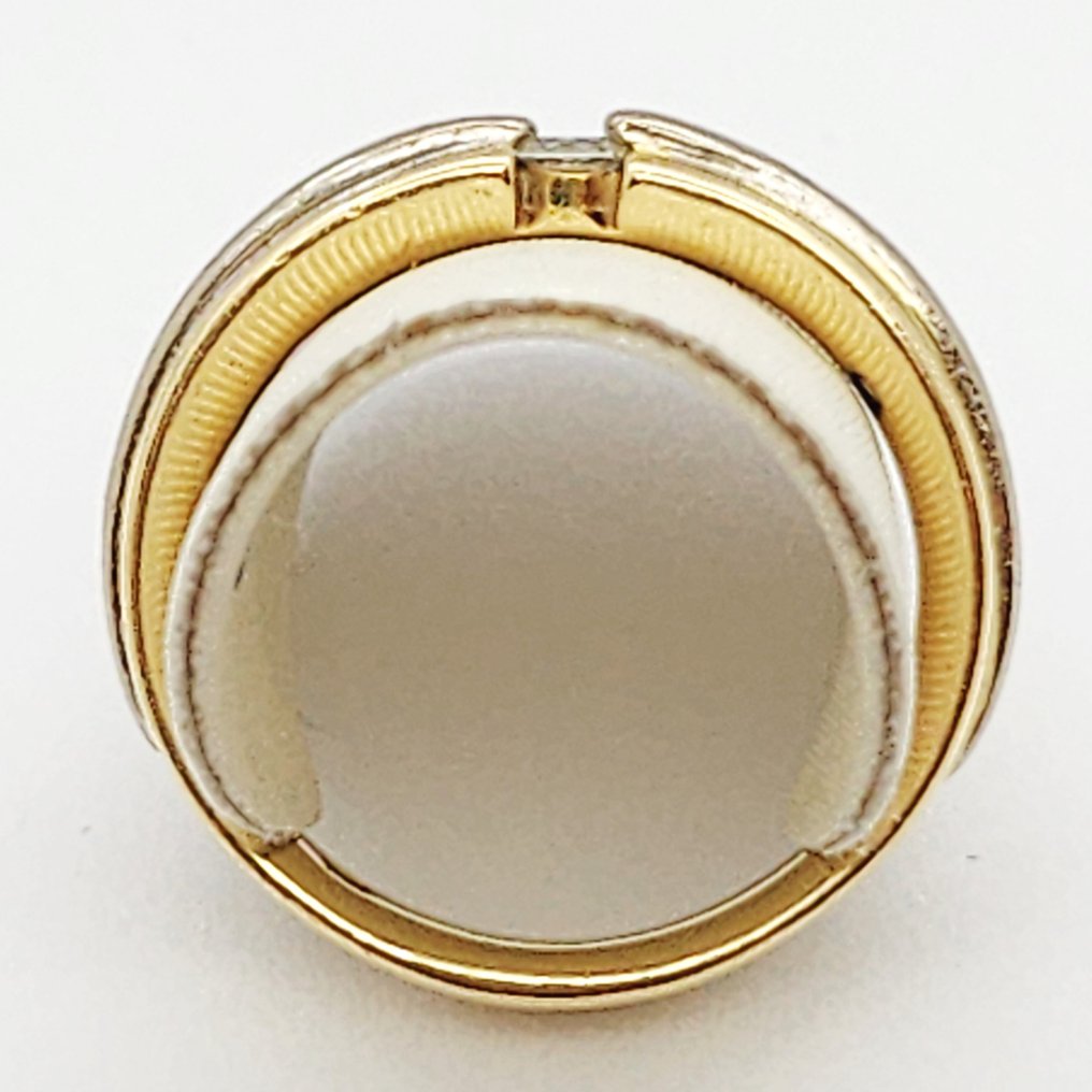 Δαχτυλίδι - 18 καράτια Κίτρινο χρυσό, Λευκός χρυσός -  0.10ct. tw. Διαμάντι (Φυσικό)  #3.2