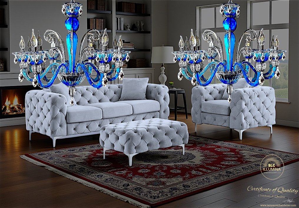 SLC Illumina - MG - Csillár (2) - Laguna 6 Luci - Kristály - Cristallo Laguna6L #1.0