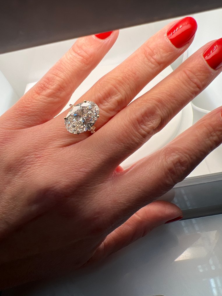 Δαχτυλίδι - 14 καράτια Κίτρινο χρυσό -  7.27ct. tw. Διαμάντι (Εργαστηριακής καλλιέργειας) - Διαμάντι #3.2