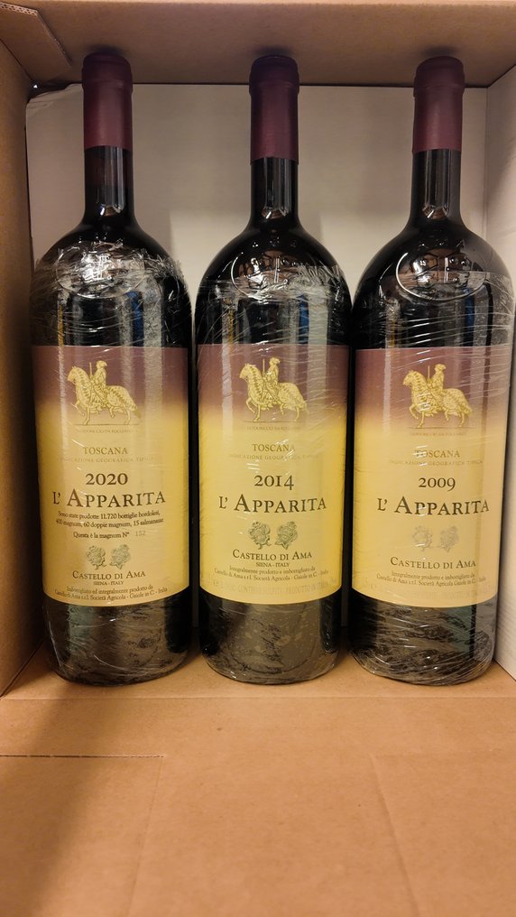 2009 , 2014 & 2020 Castello di Ama , l’Apparita - Tuscany IGT - 3 Magnums (1.5L) #1.0