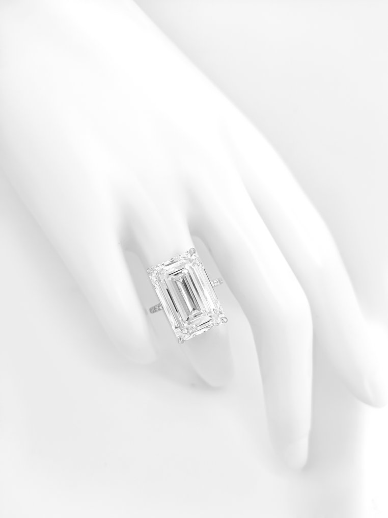 Sormus - 14 kt. Valkokulta -  15.21ct. tw. Timantti (Laboratoriossa kasvatettu) - Timantti - IGI Certified #4.3