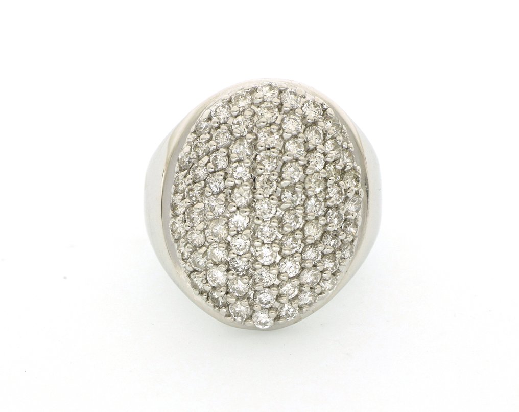 没有保留价 - 戒指 - 18K包金 白金 -  3,00ct. tw. 钻石 (天然)  #1.0