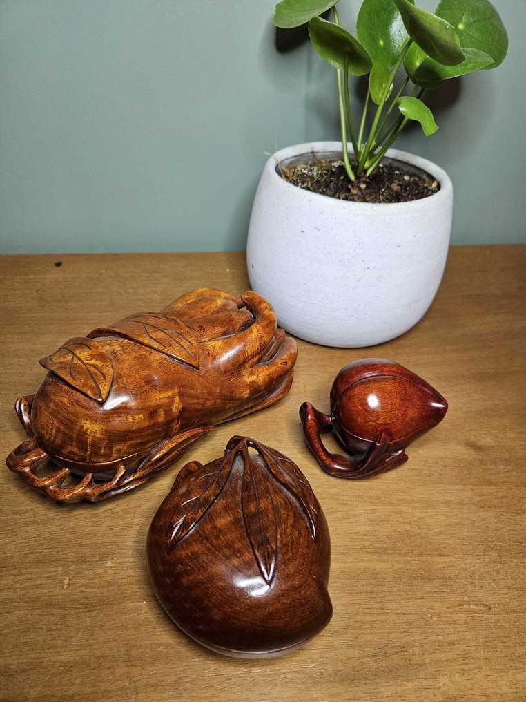 盒子 (3) - 木 - 黄杨木雕刻 #1.0