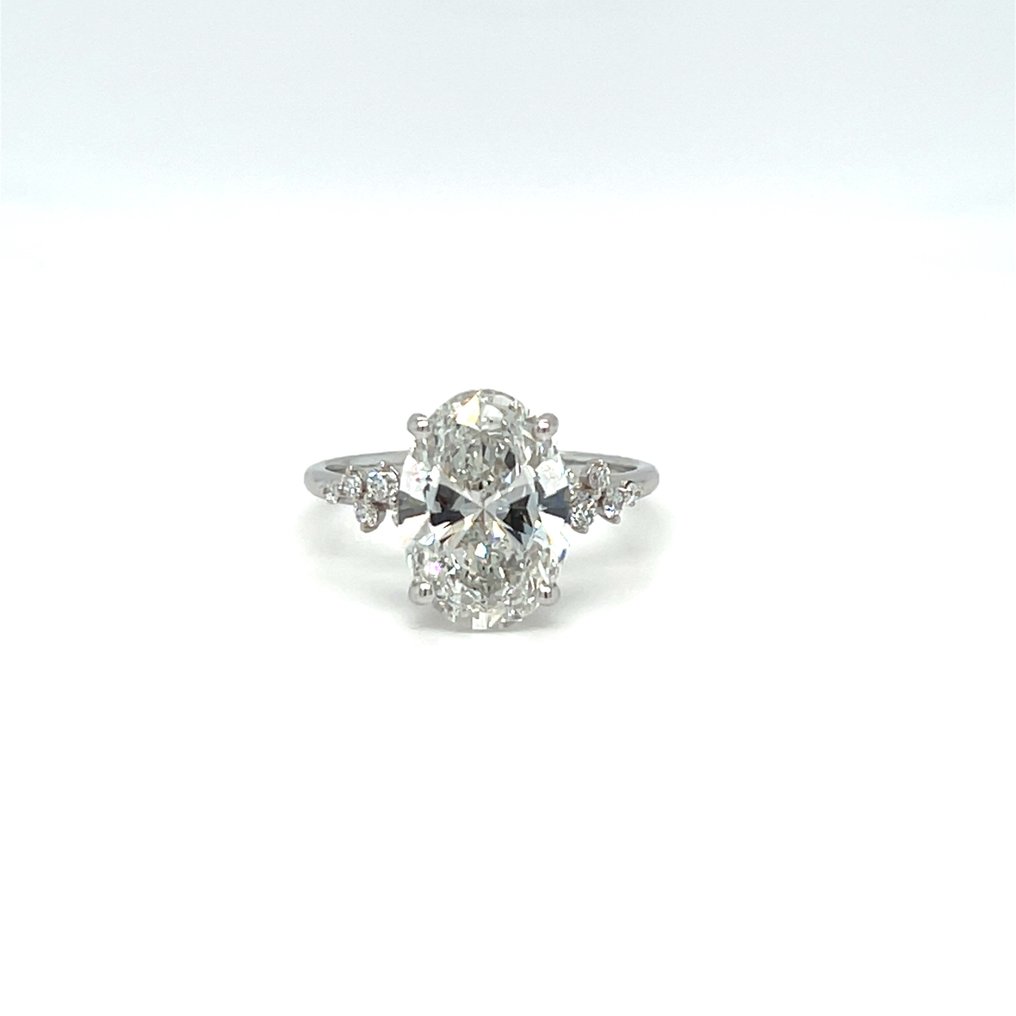 Zonder minimumprijs - Ring - 14 karaat Witgoud - 5.27ct. tw. Diamant (Lab-grown) - Diamant #1.0