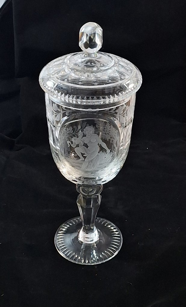 Goblet - Deksel bokaal (H. 30,5 cm) - Crystal - Completely polished decor #1.0