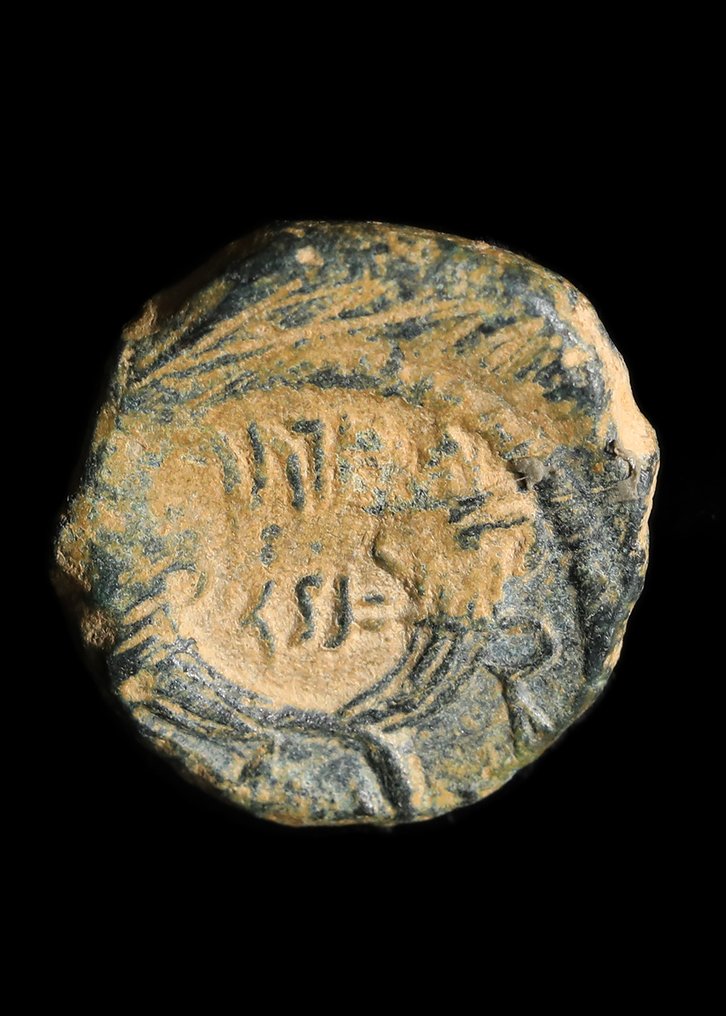 Nabataean Bronze Prutah of Aretas IV and Shaqilat (No Reserve Price) #2.1