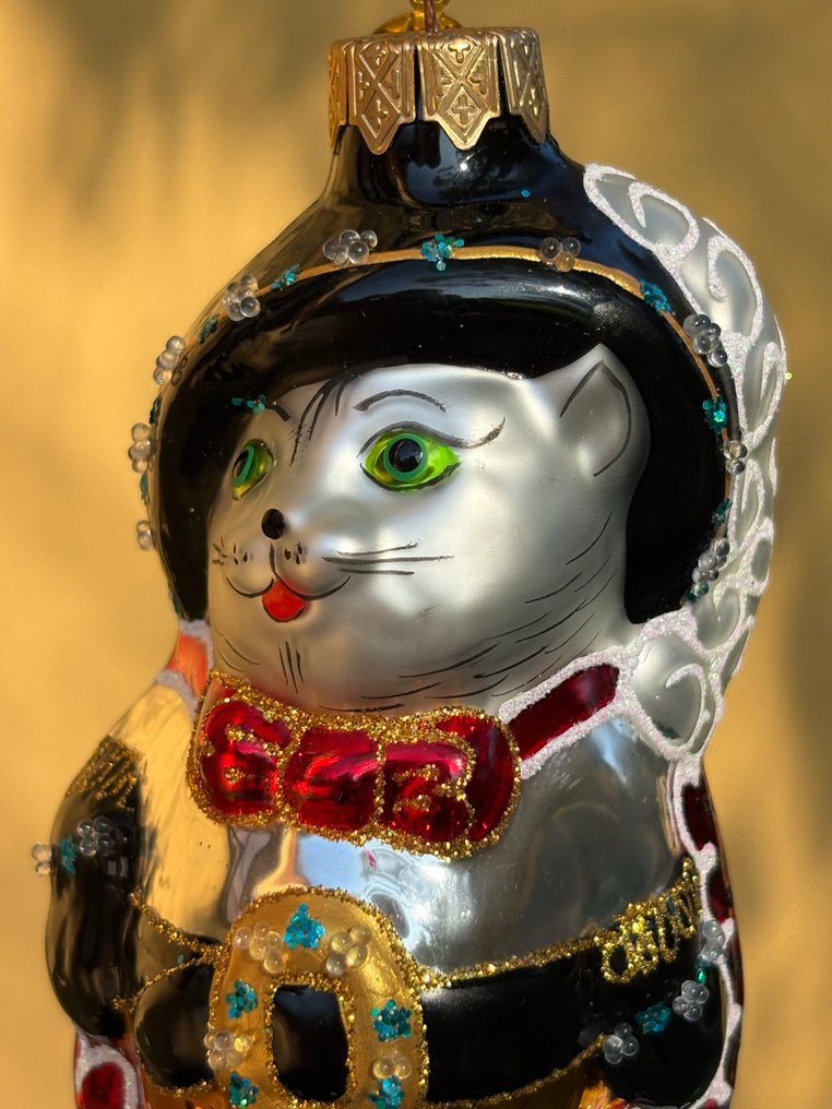 B. Müller: gelaarsde kat sprookjesfiguur - Weihnachtskugeln - Glas #1.0