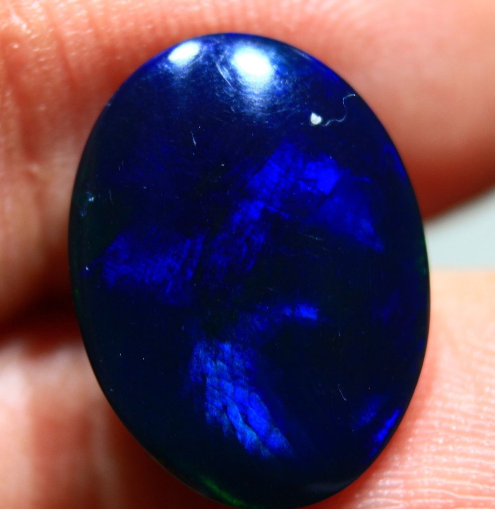 Ct. 6.50 天然埃塞俄比亚黑欧泊 - 弧面形 - 高度: 18 mm - 宽度: 13 mm- 1.3 g #4.3