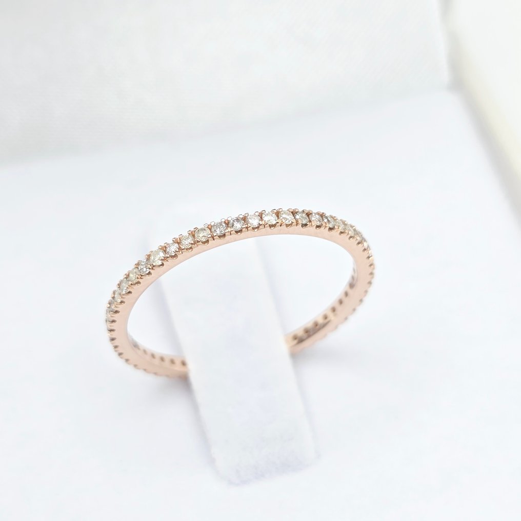 没有保留价 - 戒指 - 14K包金 玫瑰金 -  0.28ct. tw. 钻石 (天然)  #1.0