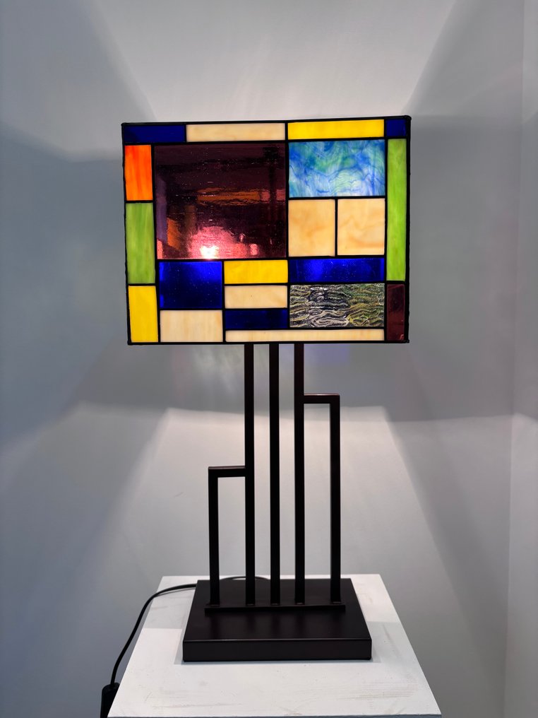 Stile Tiffany - Table lamp - Mondrian - Stained glass #1.0