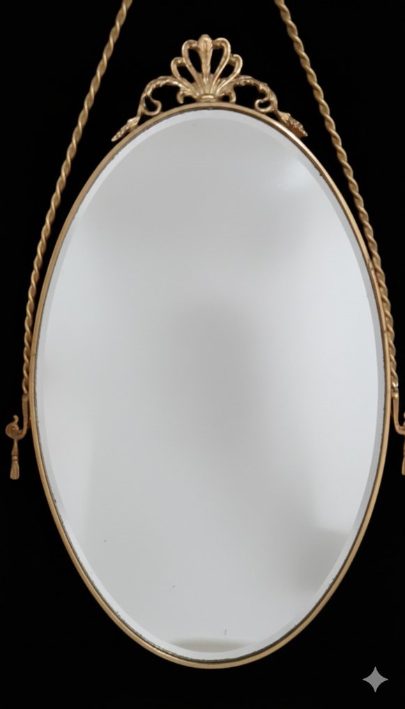 Vægspejl - Forgyldt messing - Ovalt spejl #4.3
