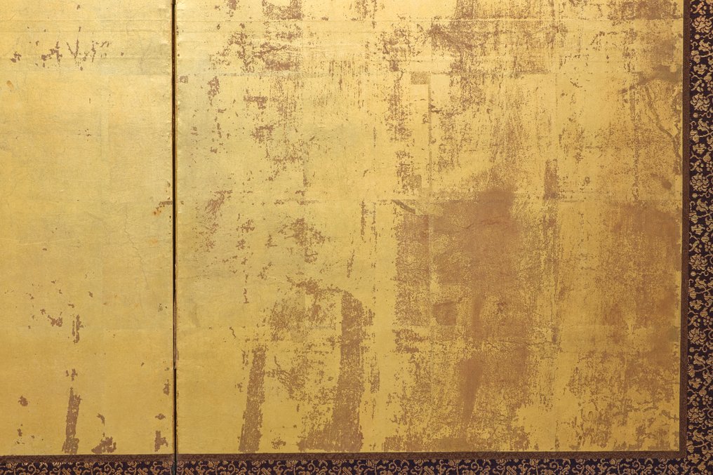 Byôbu (παραδοσιακός ιαπωνικός διαχωριστής) - 8 πάνελ! - Χαρτί, βερνίκι, ξύλο, χρυσό φύλλο - Ιαπωνία - Meiji period (1868-1912) #3.2