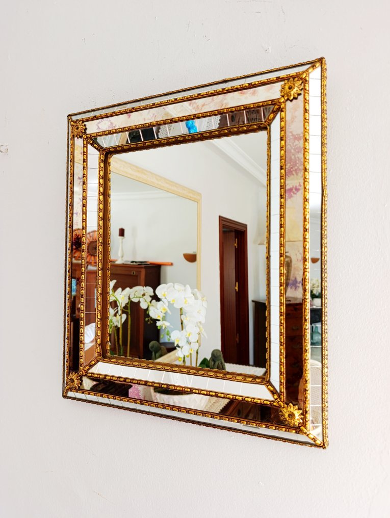 Καθρέφτης τοίχου  - Μπρούντζος, Γυαλί - Βενετσιάνικο #1.0