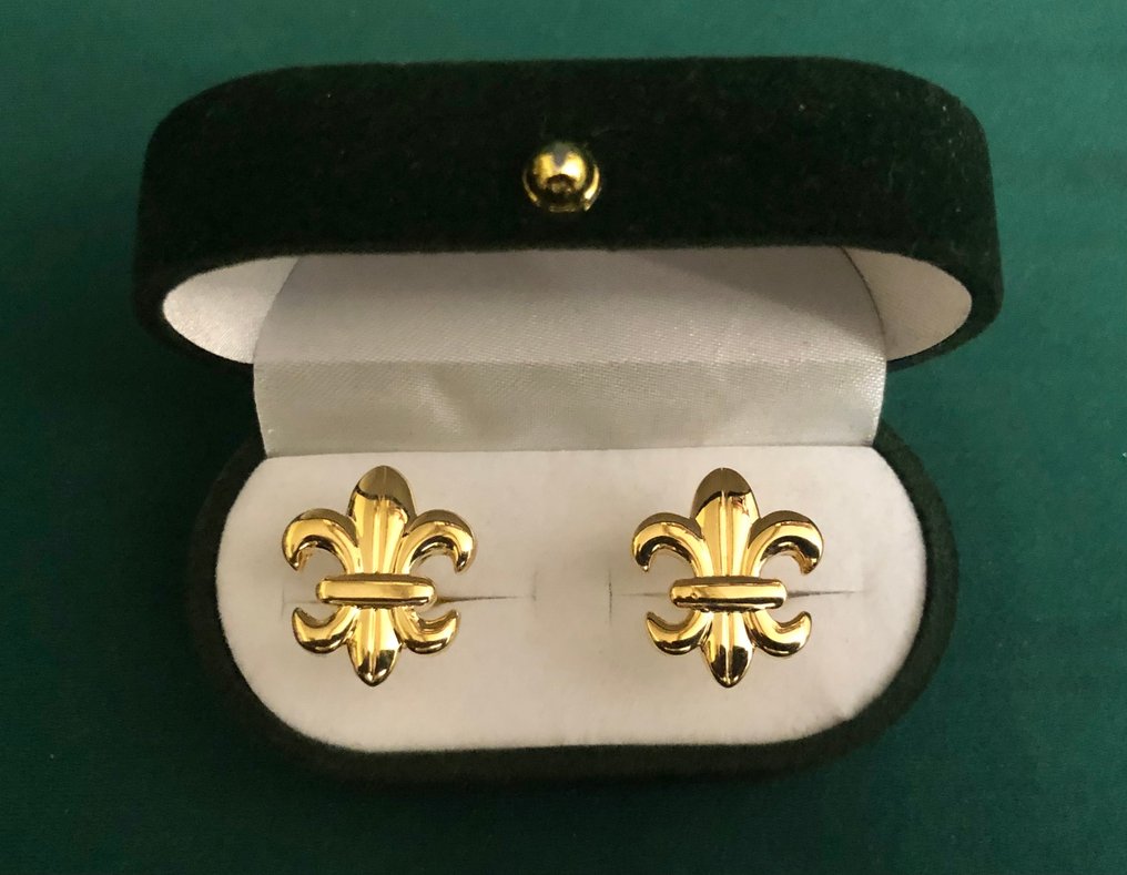 A, Royal francês, par de abotoaduras de ouro 14 ct preenchido, Fleur de Lis. A Fleur de Lis é a - Botões de punho #3.2