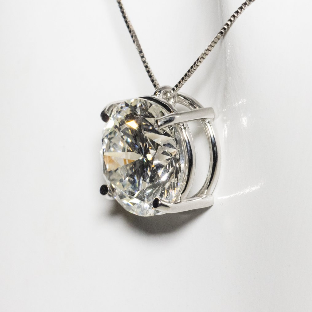 No reserve price - Necklace with pendant - 18 kt. White gold - 4.08ct. tw. Diamond (Lab-grown) - F VS2 3EX #1.0