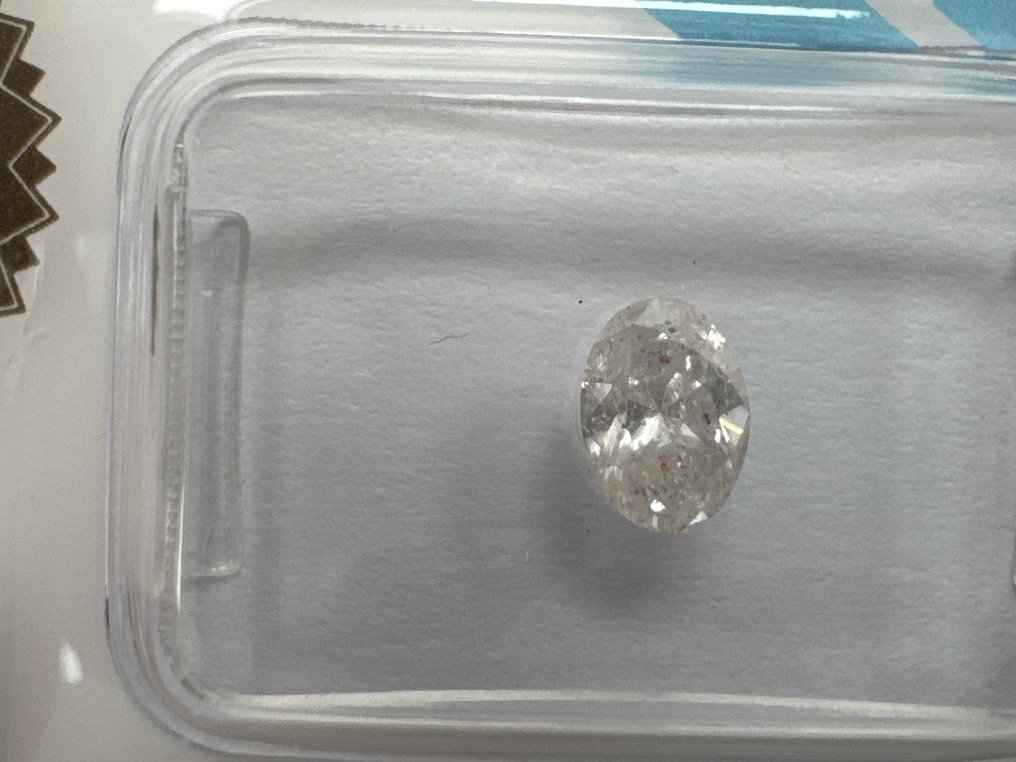 No reserve price - 1 pcs Diamond (Natural) - 0.51 ct - Oval - F - I2 - International Gemological Institute (IGI) #1.0