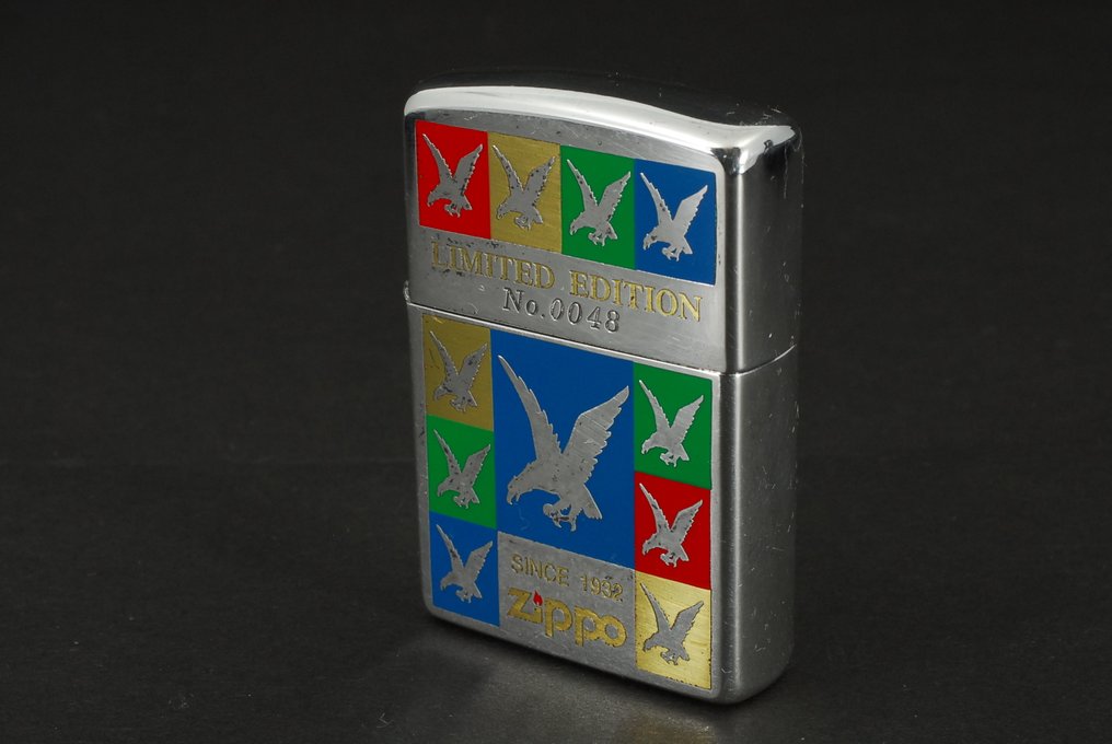 Zippo - Limited Edition “Eagle / Multi-Color Panel” (No.0048) Oil Lighter - No Reserve Price - Pocket lighter - Chrome-plated brass (polished finish) #1.0