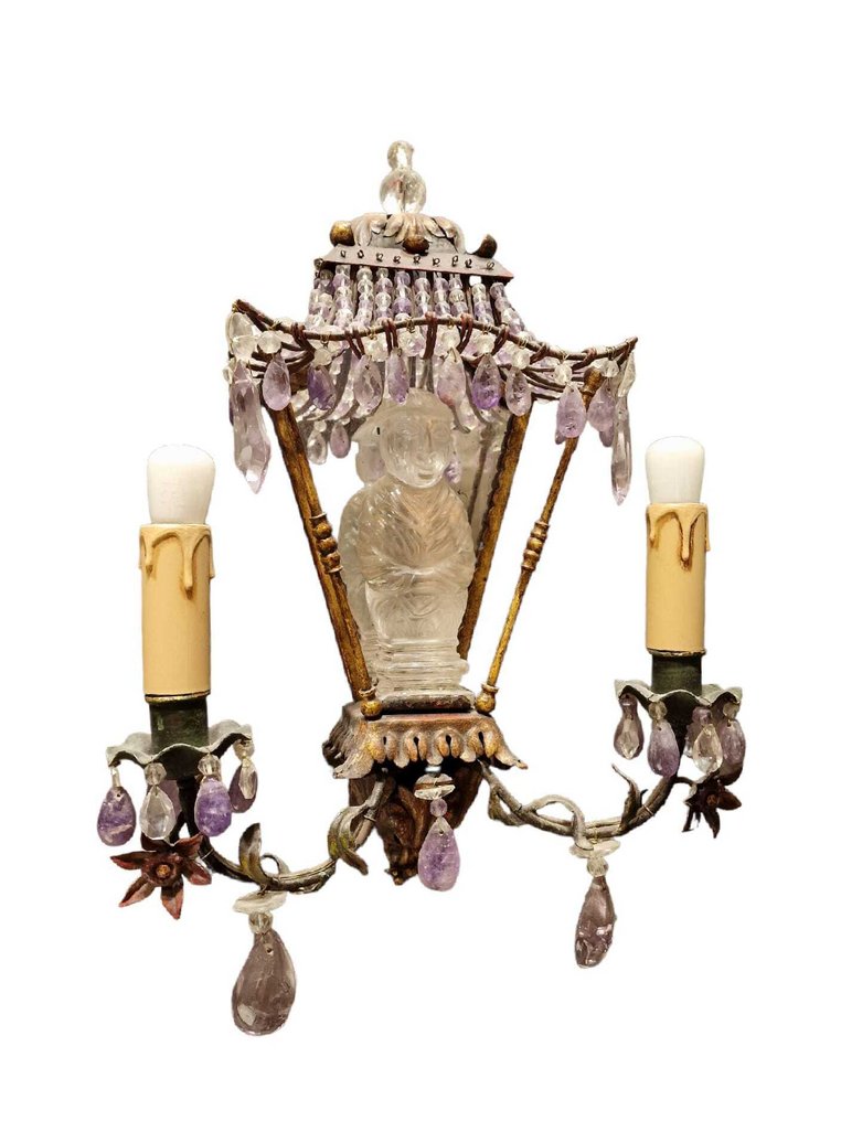 Kynttiläseinävalaisin (2) - Kullattu messinki - Pari orientaalisia aplikaatioita #1.0