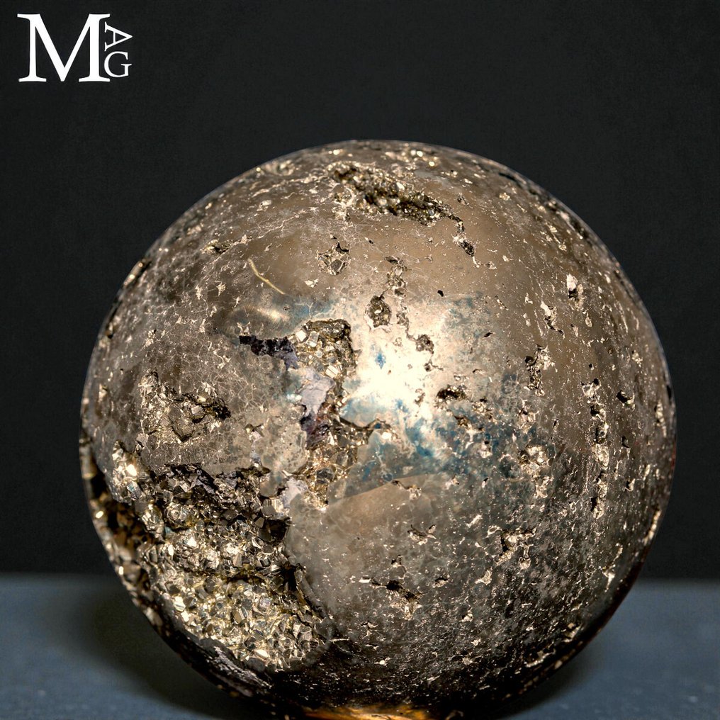 黄铁矿球体 - 华安扎拉矿 - 收藏者标本 - 高度: 60 mm - 宽度: 60 mm- 489 g #2.1