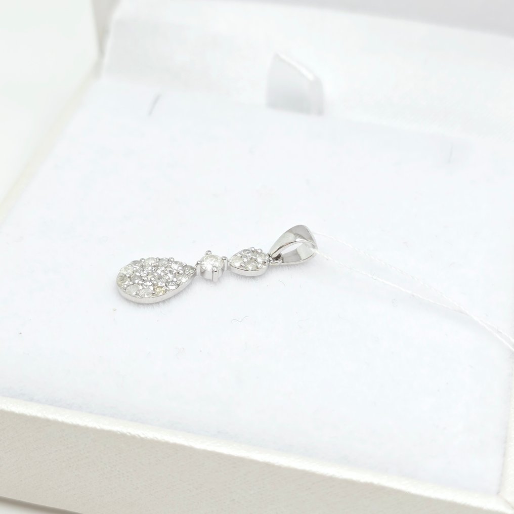 Sem preço de reserva - Pingente - 14 K Ouro branco - 0.51ct. tw. Diamante (Natural) #3.2