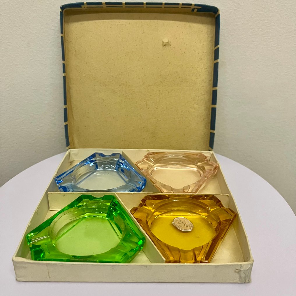 Bohemia Glass Czechoslovakia - Σταχτοδοχείο (4) - Γυαλί - Σετ 4 #1.0