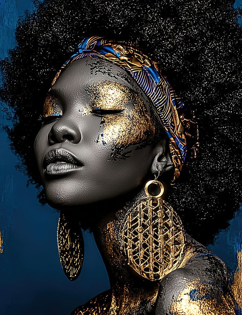 yamila - Kintsugi Afrodita: Resiliencia en Ébano y Azul Real #1.0