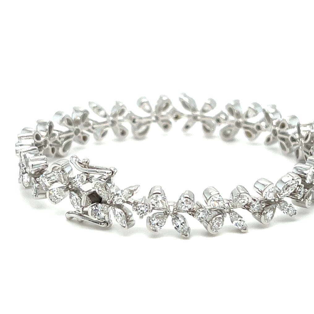 手镯 - 14K包金 白金 -  7.43ct. tw. 钻石 (实验室培育) #2.1