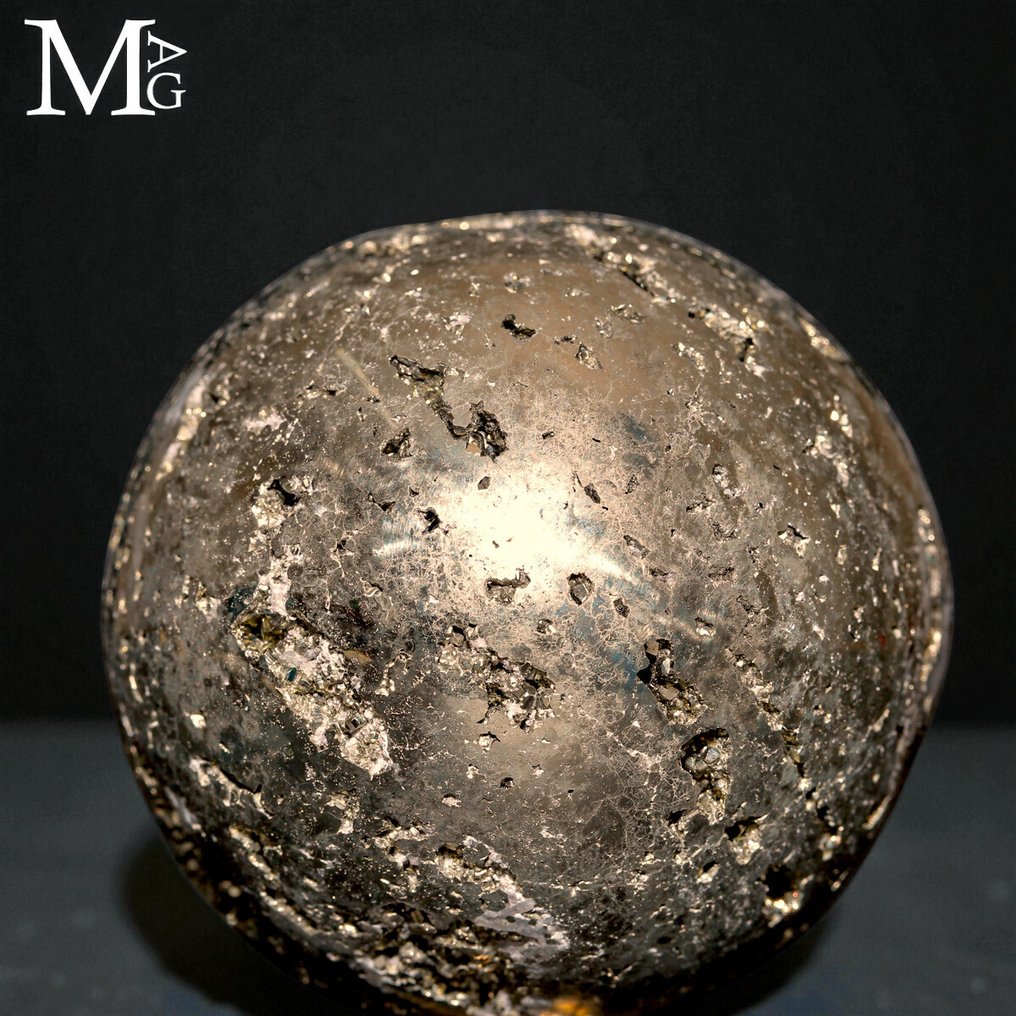 黄铁矿球体 - 华安扎拉矿 - 收藏者标本 - 高度: 60 mm - 宽度: 60 mm- 489 g #1.0