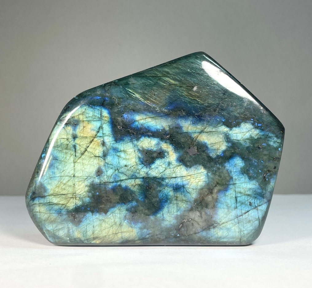 Blue-Green Harmony – Freeform Labradorite Freeform - Height: 10 cm - Width: 13 cm- 866 g - (1) #1.0