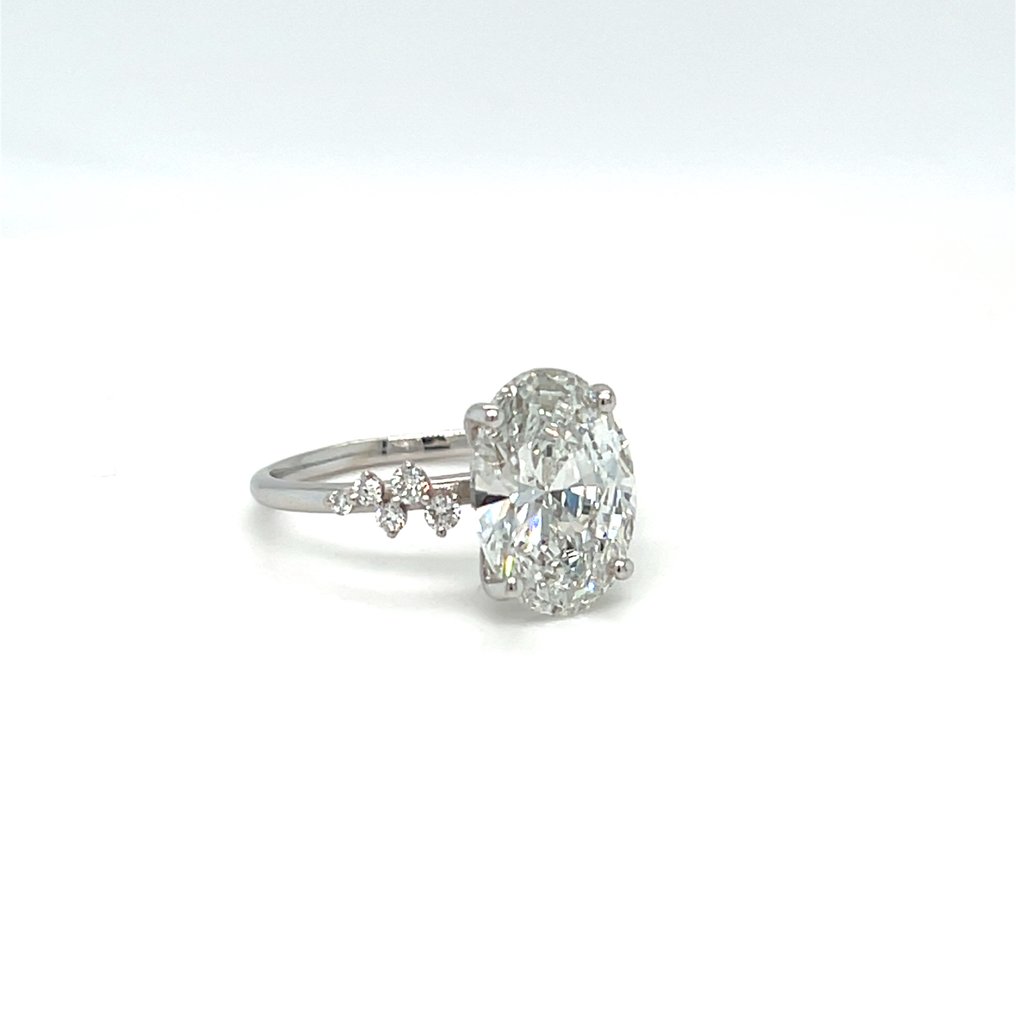 Zonder minimumprijs - Ring - 14 karaat Witgoud - 5.27ct. tw. Diamant (Lab-grown) - Diamant #4.3