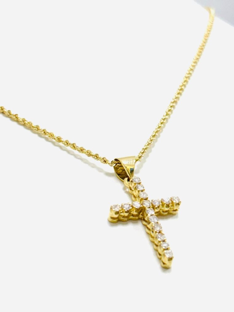 Κολιέ με μενταγιόν - 18 καράτια Κίτρινο χρυσό -  0.85ct. tw. Διαμάντι (Φυσικό)  - Κατασκευασμένο στην Ιταλία #2.1