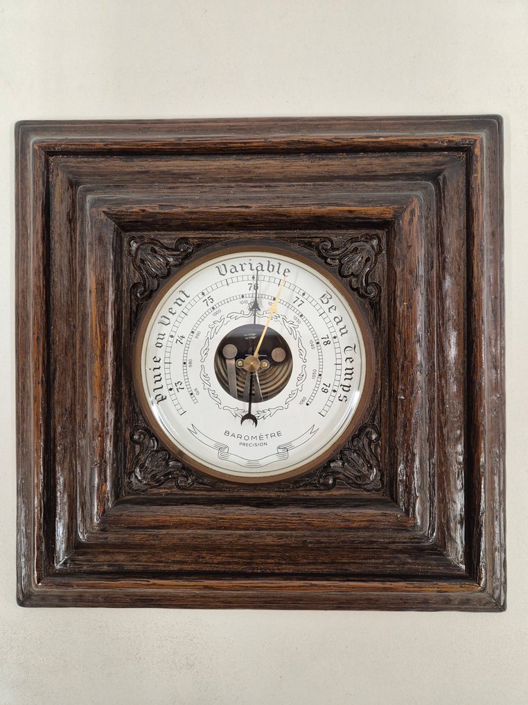 Aneroid barometer - Glas, Metal, Træ - Frankrig #1.0