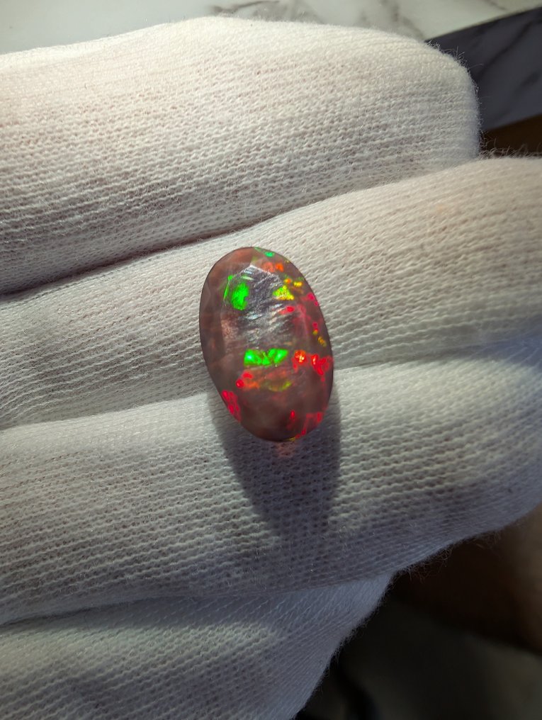 Senza Prezzo di Riserva Multicolore Opale - 4.00 ct - Nessuna perizia di laboratorio - AAA+ Opalo Rosa Fuego #1.0