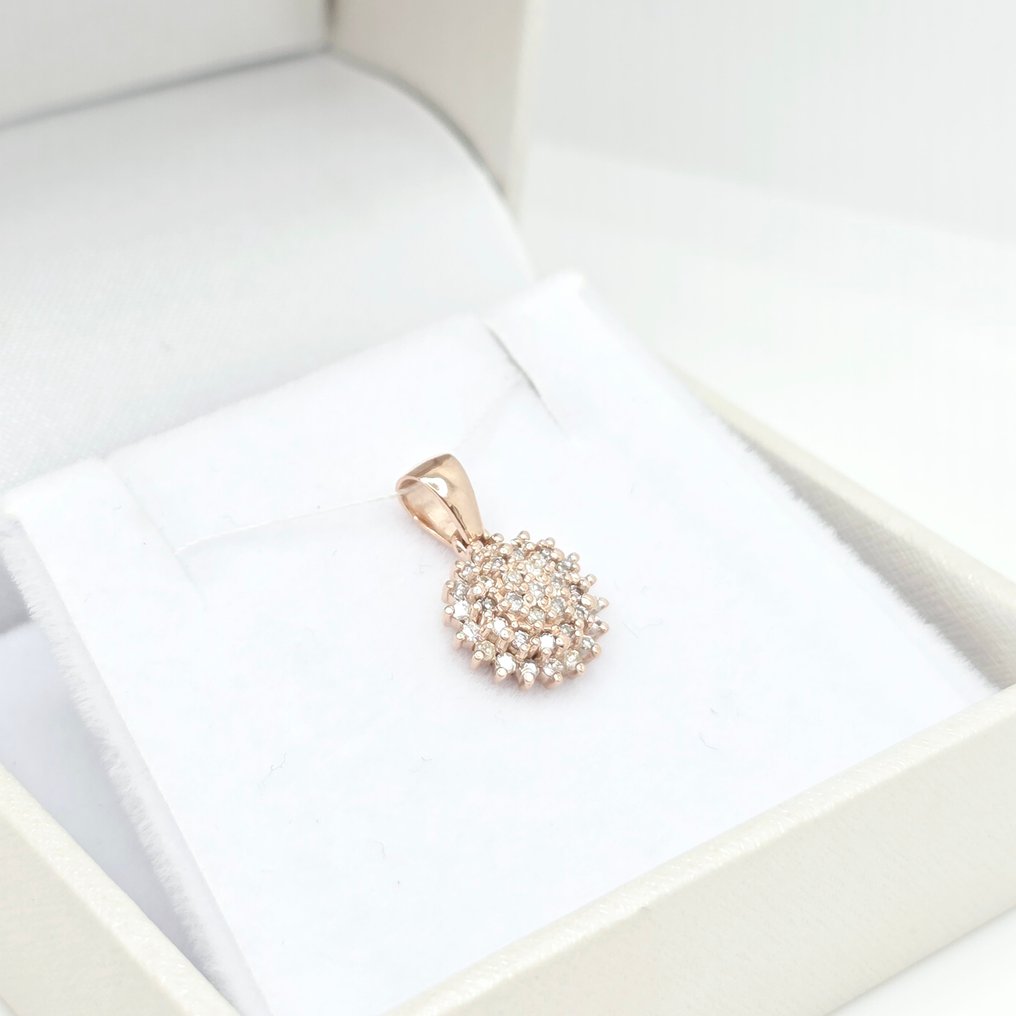 Nincs minimálár - Függő - 14 kt. Rózsa arany - 0.29ct. tw. Gyémánt (Természetes) #4.3