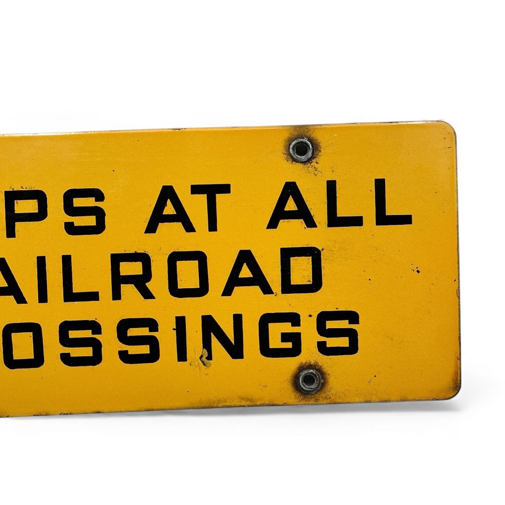 搪瓷标志 '铁路道口' - Emaille bord 'railroad crossing' - 琺瑯標誌牌 - 搪瓷边框 - 瑪瑙, 鋼 #3.2