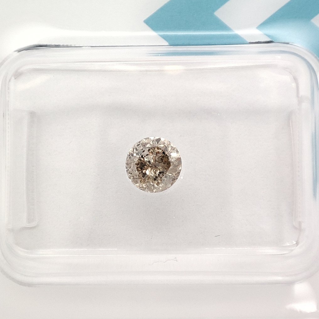 χωρίς τιμή ασφαλείας - 1 pcs Διαμάντι (Φυσικού χρώματος) - 0.46 ct - Στρογγυλό - Fancy Καφέ Κίτρινο - I1 - International Gemological Institute (IGI) #1.0