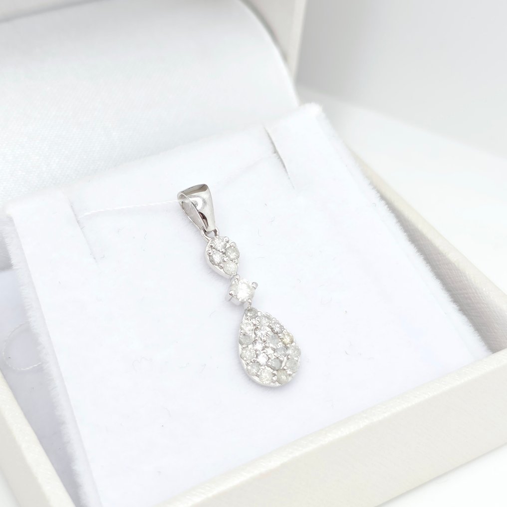 Sem preço de reserva - Pingente - 14 K Ouro branco - 0.51ct. tw. Diamante (Natural) #4.3