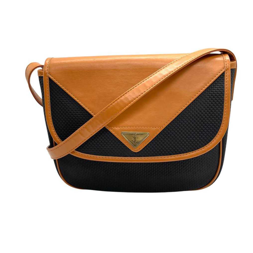 Yves Saint Laurent - Shoulder Bag Vintage Triangular Logo Plate Leather & PVC - 挂肩式皮包 #1.0