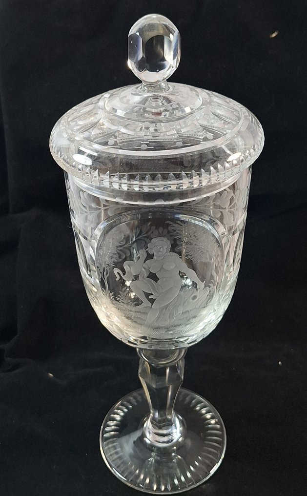 Goblet - Deksel bokaal (H. 30,5 cm) - Crystal - Completely polished decor #2.1