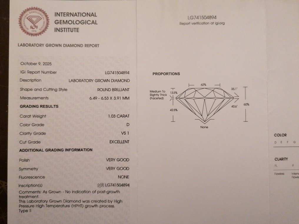 Senza prezzo di riserva - Orecchini - 14 carati Oro giallo - 2.07ct. tw. Diamante (Coltivato in laboratorio) - D VS1 #3.2
