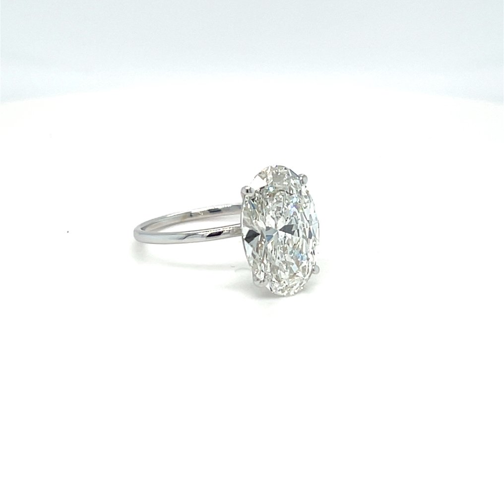 Anello - 14 carati Oro bianco - 5.01ct. tw. Diamante (Coltivato in laboratorio) #1.0