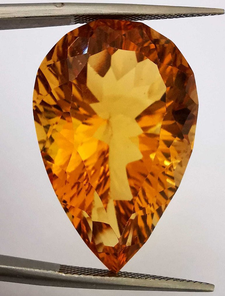 No Reserve Price Citrine  - 34.52 ct - Antwerp Laboratory for Gemstone Testing (ALGT) - Int/Vivid Orangy Yellow #1.0