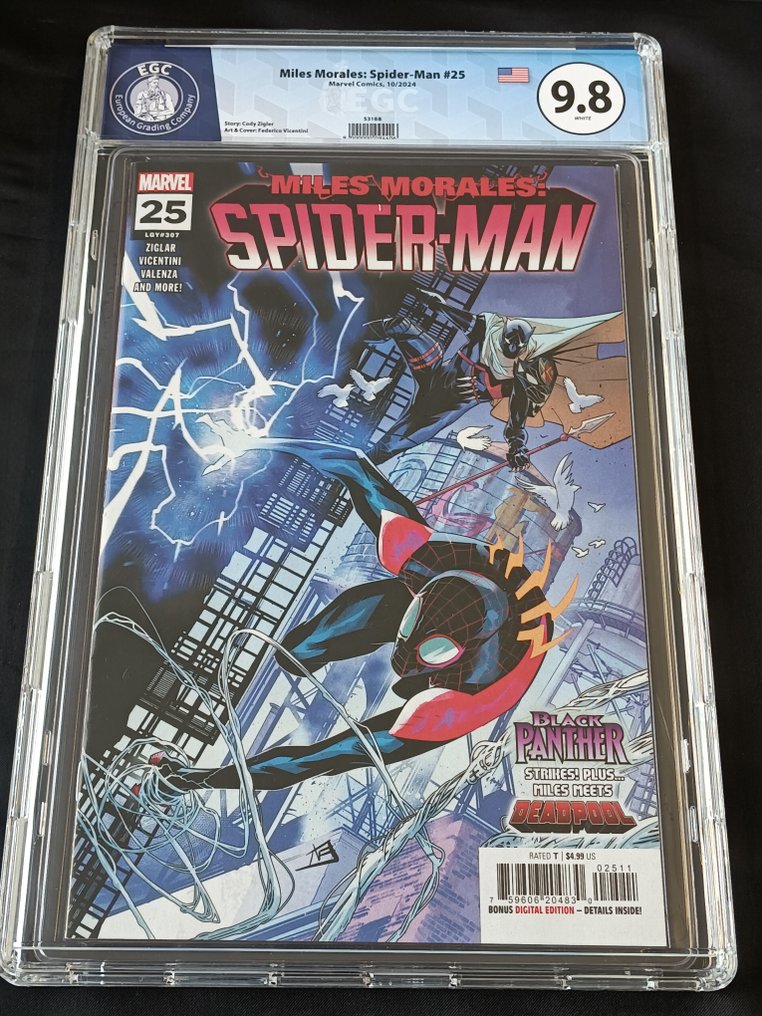 Miles Morales: Spider-Man (Vol. 2) #25 + #25 Sara Pichelli Variant - EGC 9.8 + 9.9 - 2 Graded comic - EO - 2024 #1.0