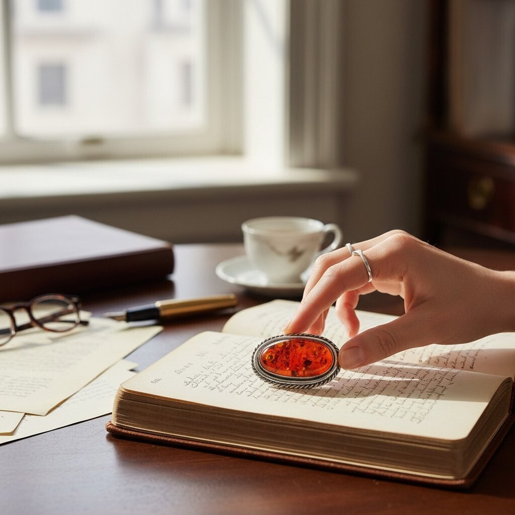 银 - 2件套珠宝 - 别针 + 吊坠 #1.0